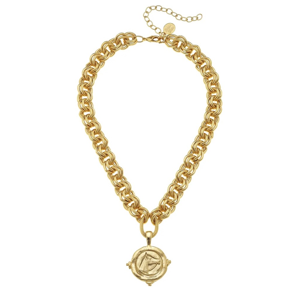 Gold-Tone Medallion Chain Necklace - Women Jewelry